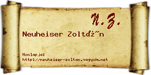 Neuheiser Zoltán névjegykártya